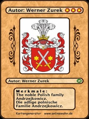 cover image of The noble Polish family Andrzejkowicz. Die adlige polnische Familie Andrzejkowicz.